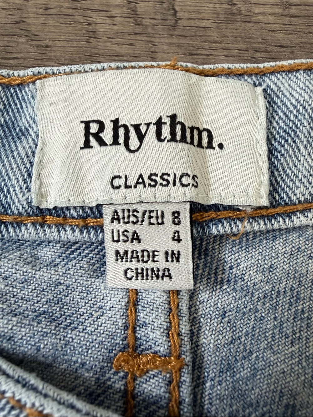Rhythm Classics Light Wash Denim Shorts High Rise Size 4 Casual - Picture 6 of 11